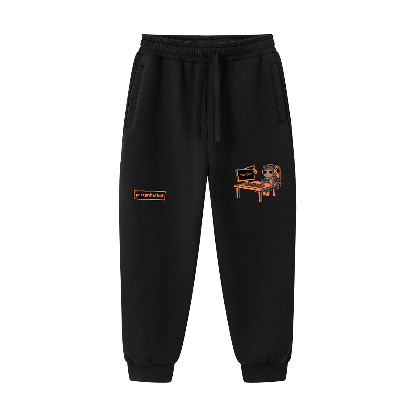 parkenharbor - Drawstring Sweatpants - Desk (Orange) - TantrumCollectibles.com