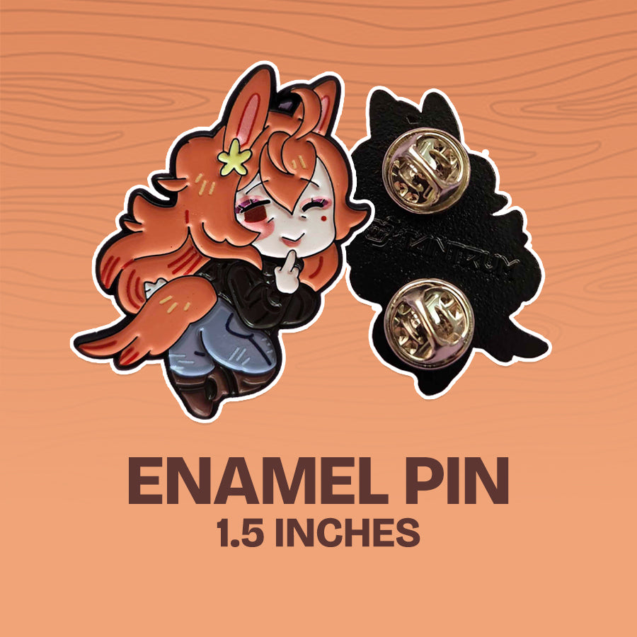 Lucah's Pin Parade - October Enamel Pins - Chibi Lucah & Hoss
