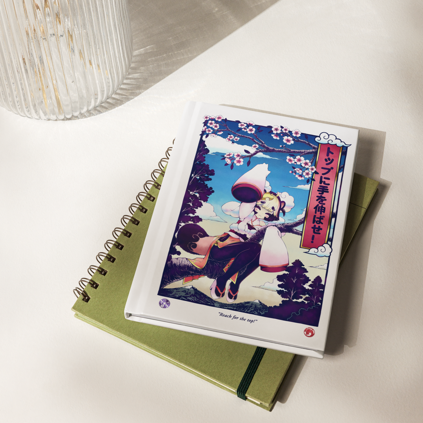 sakoneko & kinKaikii - Hardcover Journal - Hang In There & Reach for the Top