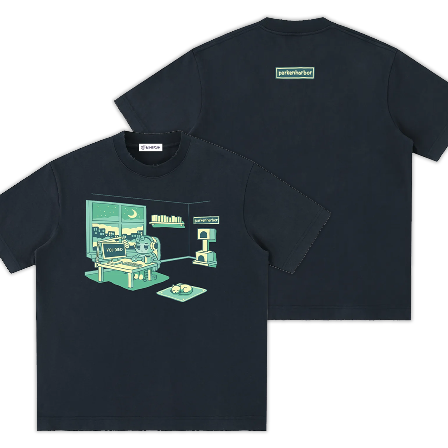 parkenharbor - Heavyweight Frayed Tee - Green Bedroom - TantrumCollectibles.com