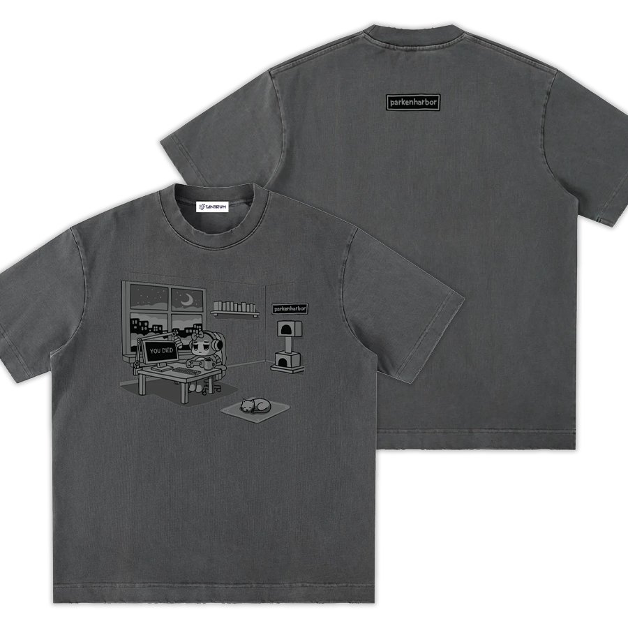 parkenharbor - Heavyweight Frayed Tee - Grey Bedroom - TantrumCollectibles.com