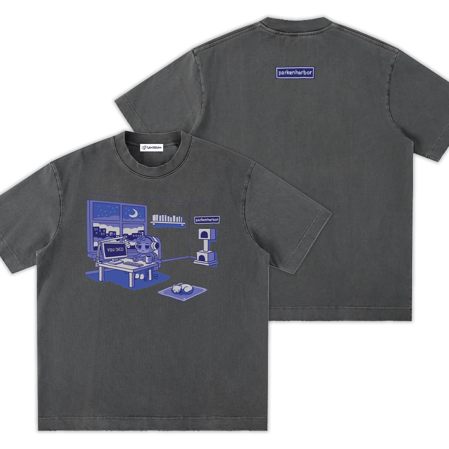 parkenharbor - Heavyweight Frayed Tee - Purple Bedroom - TantrumCollectibles.com