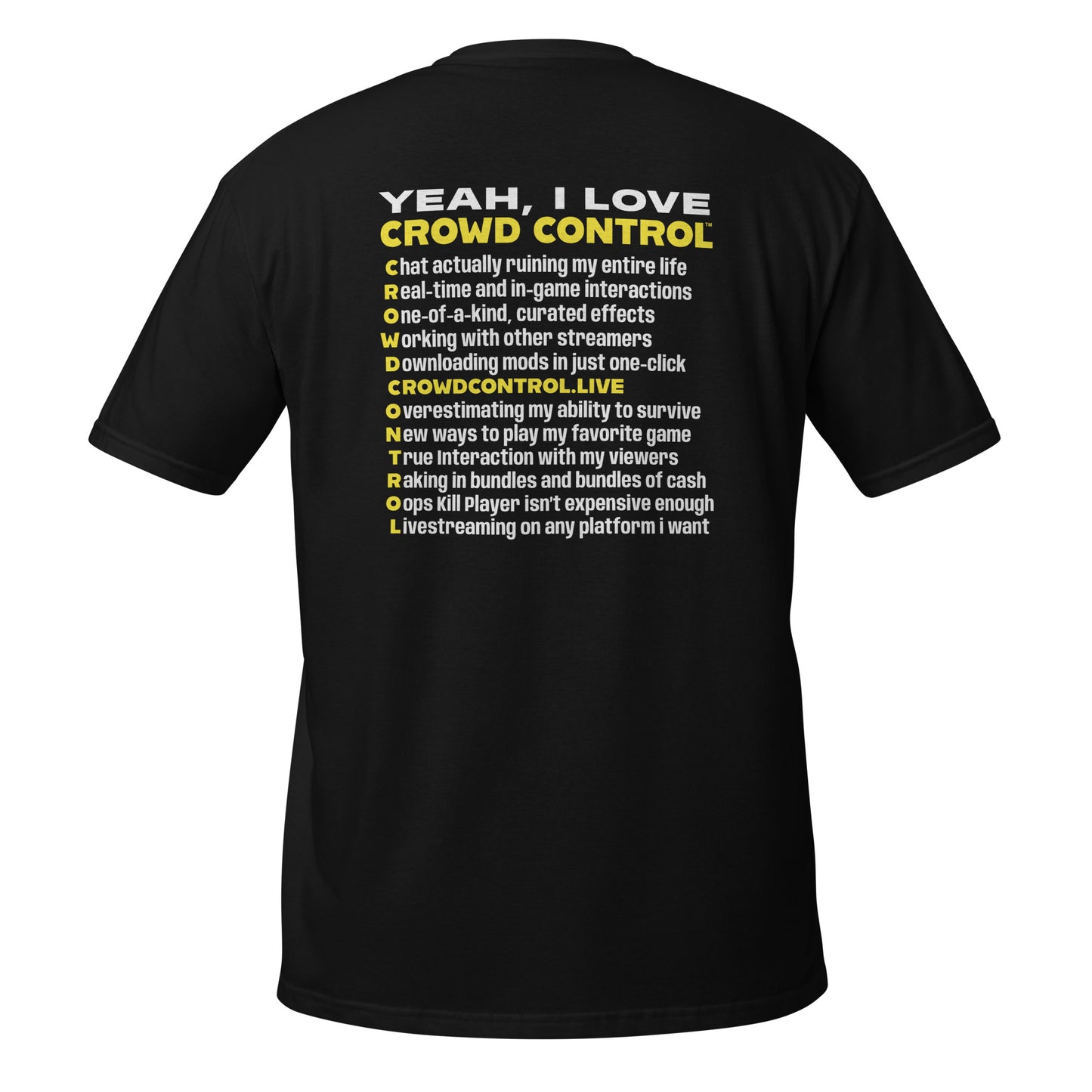 Crowd Control - Short-Sleeve Unisex T-Shirt - Yeah I Love CC