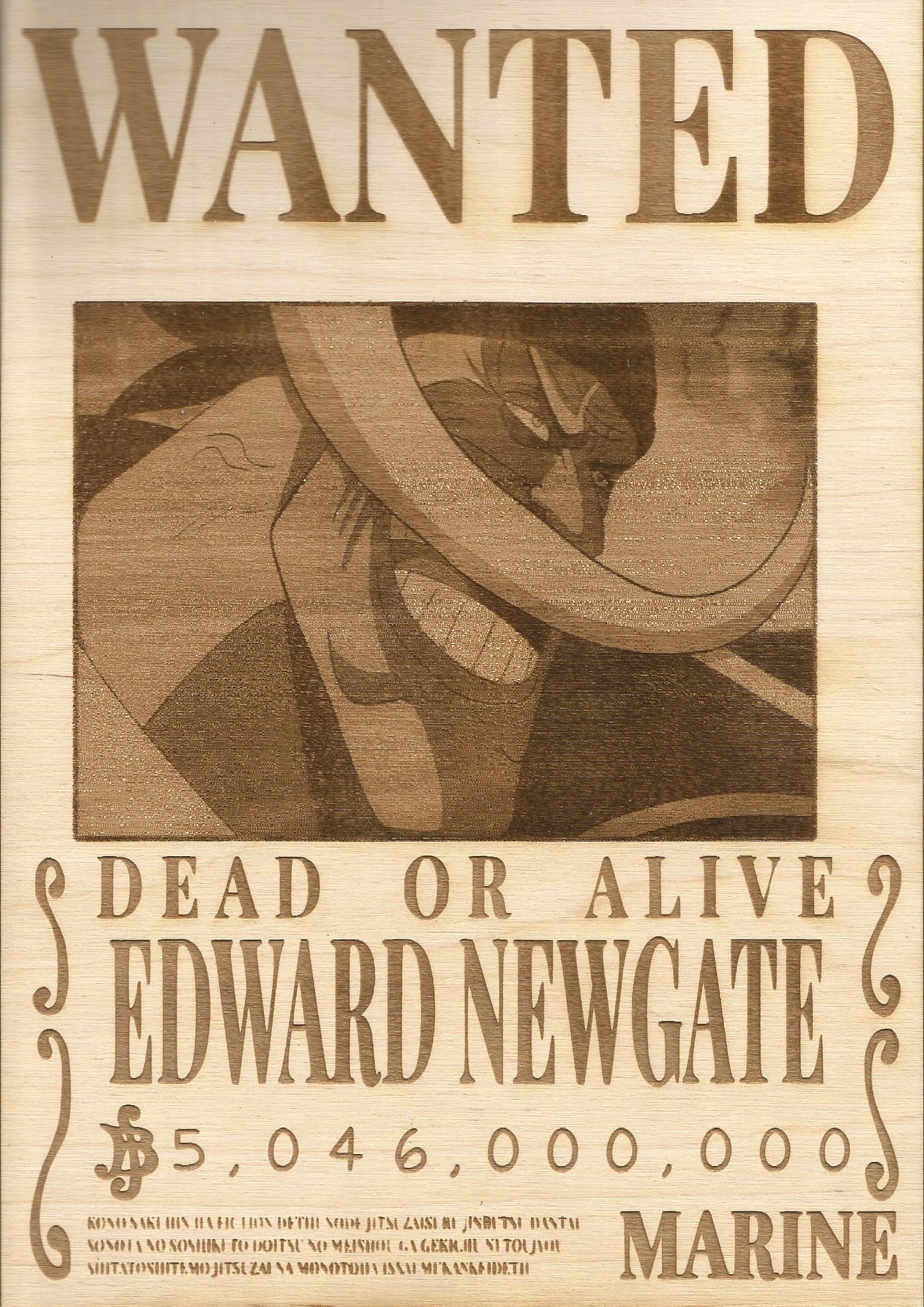 One Piece - White Beard (Edward Newgate) Wooden Wanted Poster - TantrumCollectibles.com