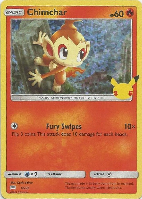 Pokemon Trading Card- Chimchar- (Foil Holo 25th Anniversary McDonald's Promo 2021) - TantrumCollectibles.com