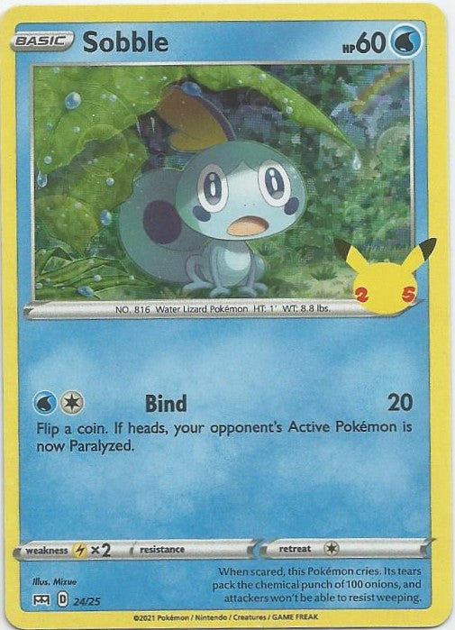 Pokemon Trading Card- Sobble- (Foil Holo 25th Anniversary McDonald's Promo 2021) - TantrumCollectibles.com