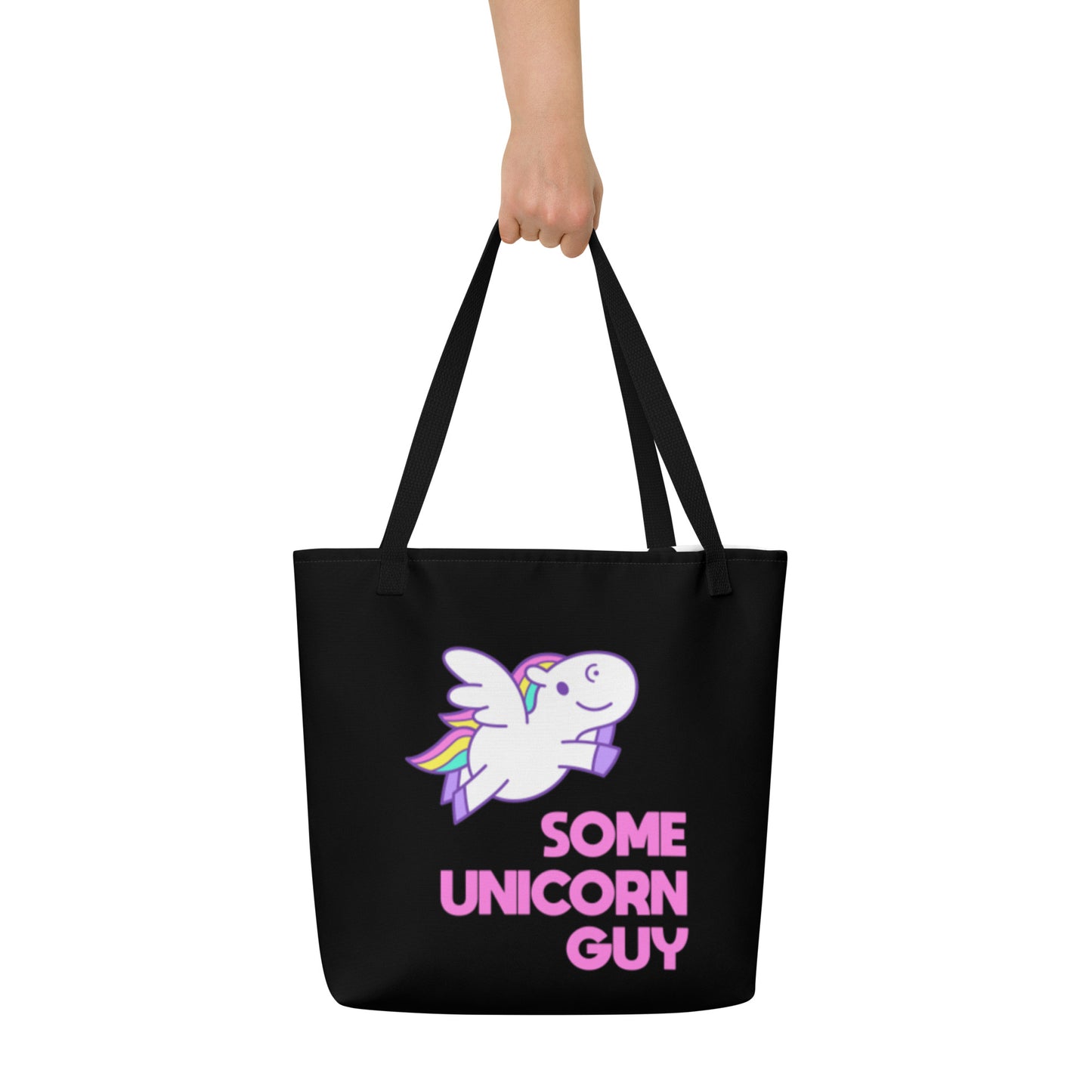 Frankthepegasus - All-Over Print Large Tote Bag - Some Unicorn Guy