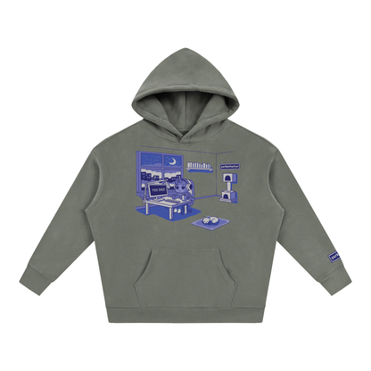 parkenharbor - Oversized Fleece Hoodie - Purple Bedroom - TantrumCollectibles.com