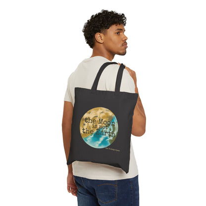 The Vintage Space - Cotton Canvas Tote Bag - The Moon is Not The Earth