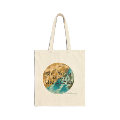 The Vintage Space - Cotton Canvas Tote Bag - The Moon is Not The Earth