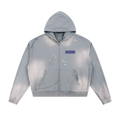 parkenharbor - Sun Fade Frayed Fleece Zip Hoodie - Purple Bedroom - TantrumCollectibles.com
