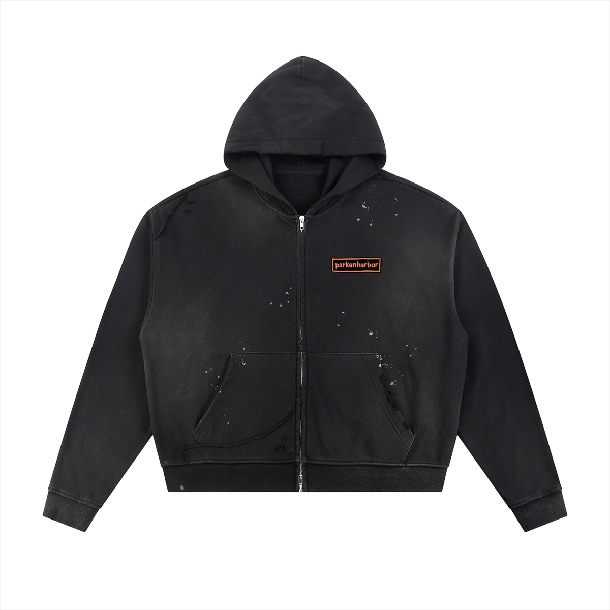 parkenharbor - Sun Fade Frayed Fleece Zip Hoodie - Orange Bedroom - TantrumCollectibles.com