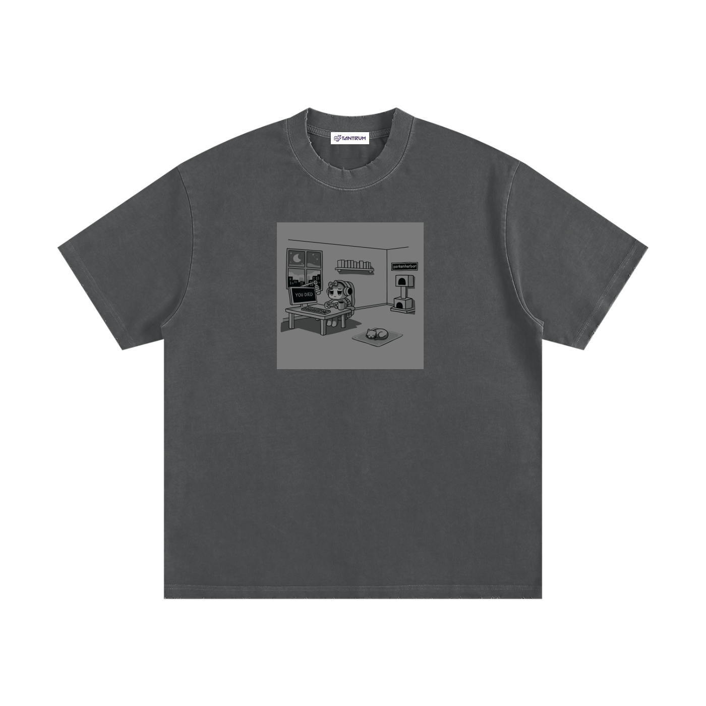 parkenharbor - Heavyweight Frayed Tee - Bedroom (Grey) - TantrumCollectibles.com