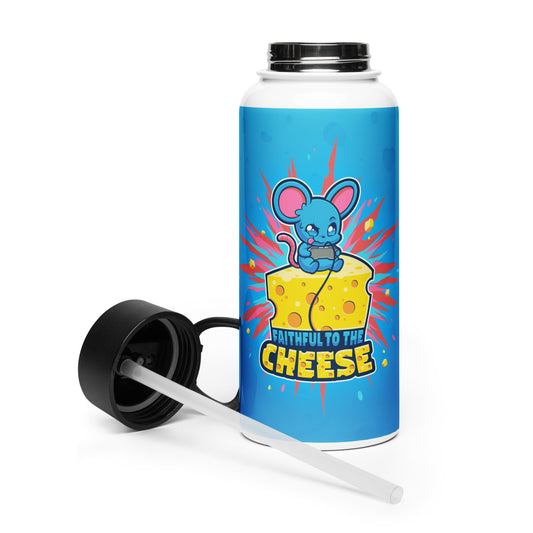 MrMightyMouse - Stainless Steel Water Bottle with a Straw Lid - Faithful to the Cheese