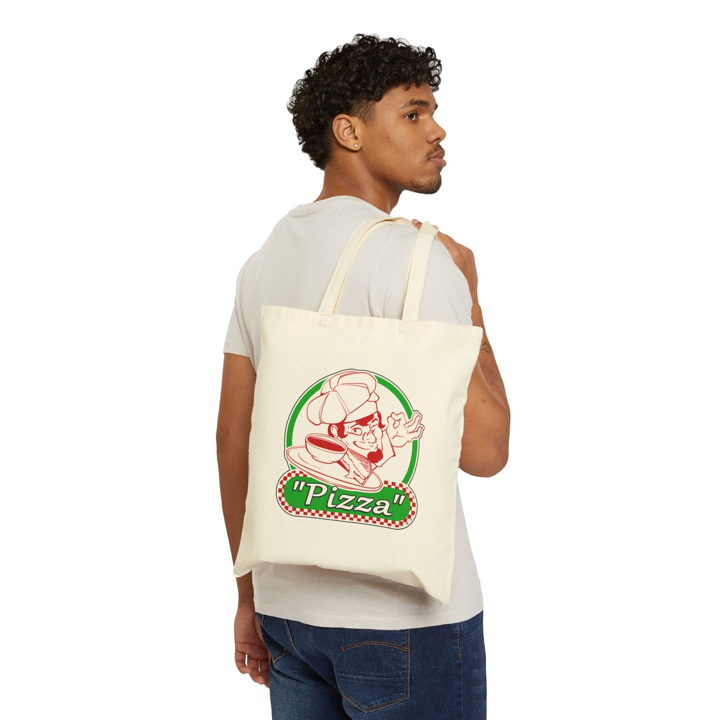 Tom Fawkes - Cotton Canvas Tote Bag - Pizza - TantrumCollectibles.com