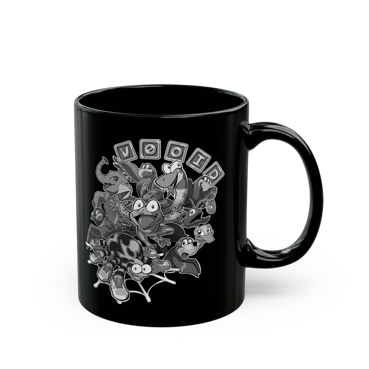 V0oid - Black Mug - Greyscale Animal Friends