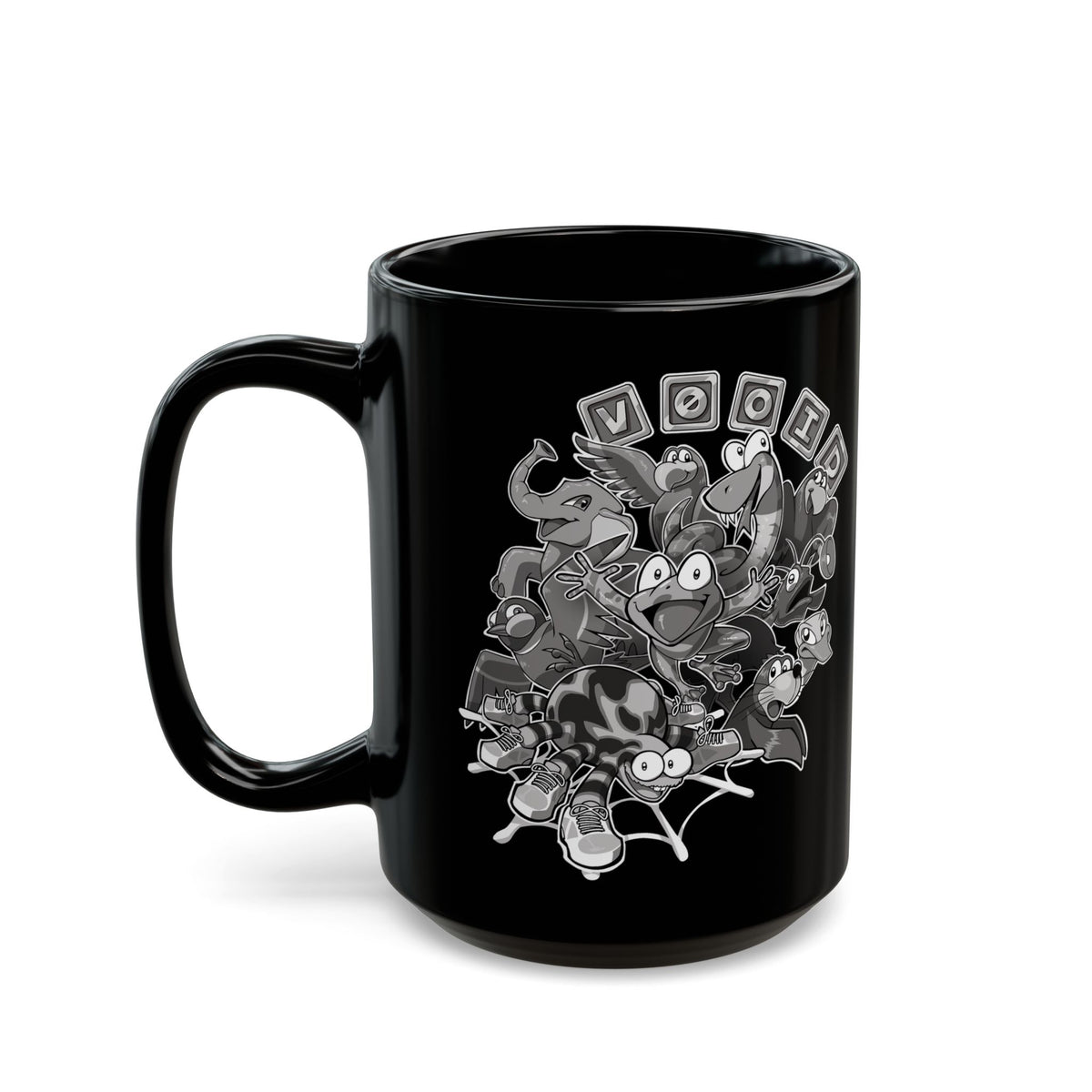 V0oid - Black Mug - Greyscale Animal Friends