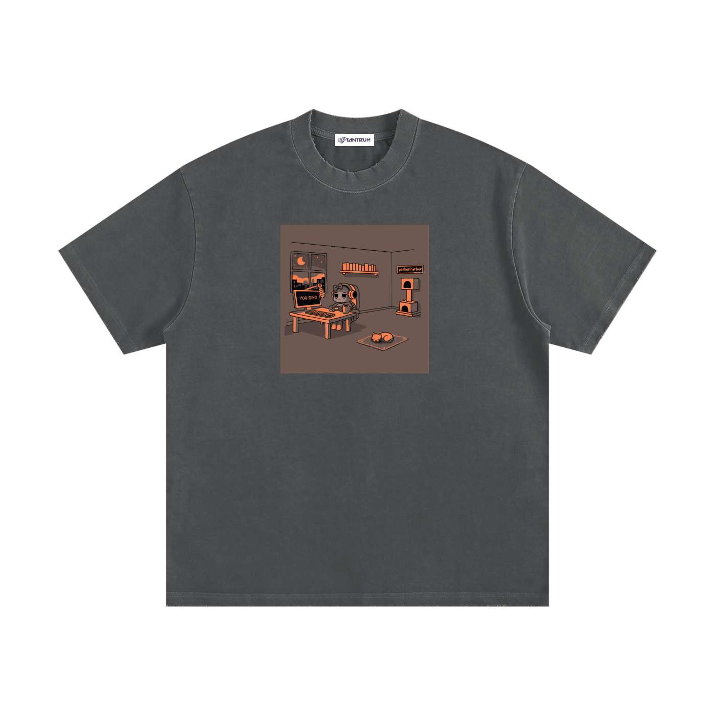 parkenharbor - Heavyweight Frayed Tee - Bedroom (Orange) - TantrumCollectibles.com