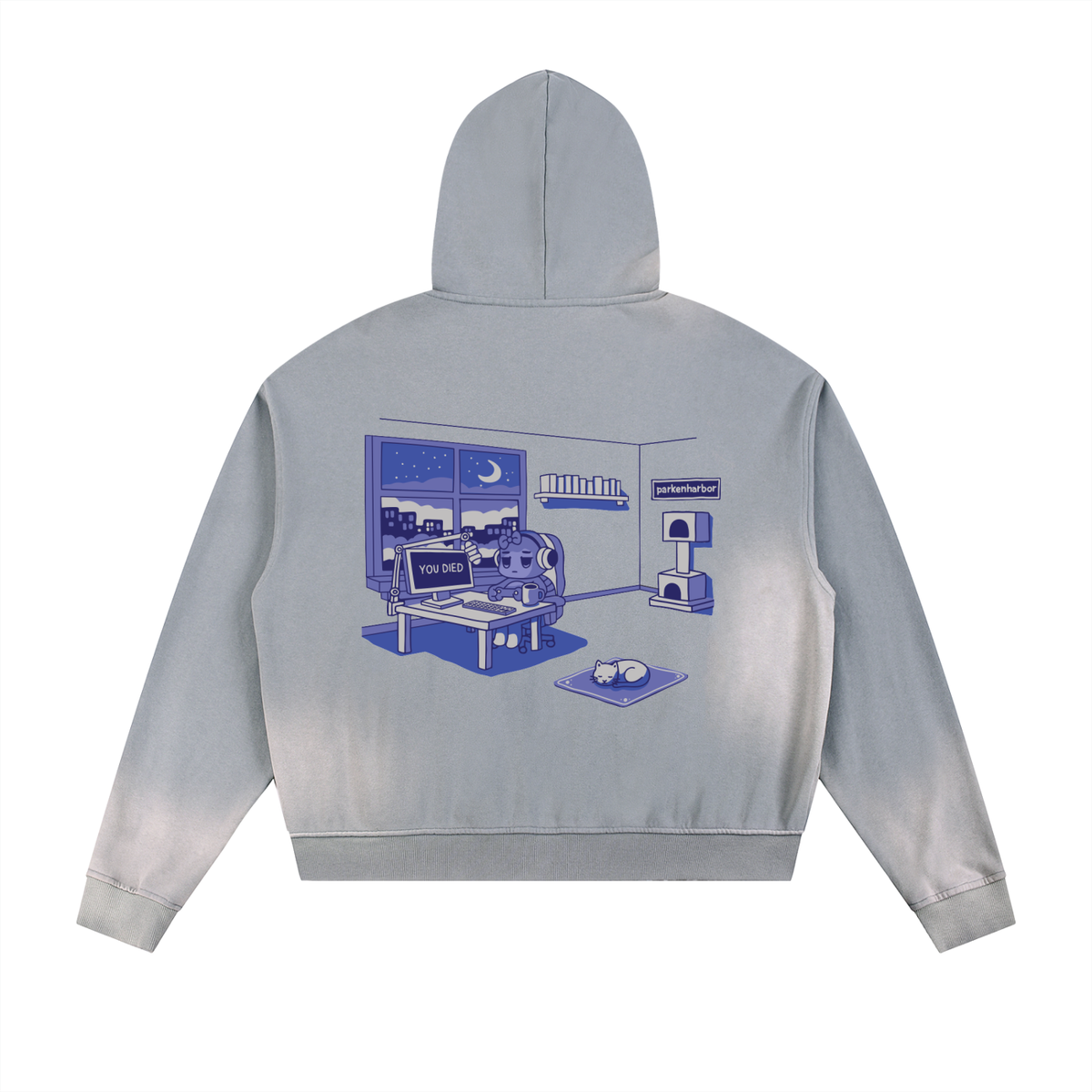 parkenharbor - Sun Fade Frayed Fleece Zip Hoodie - Purple Bedroom - TantrumCollectibles.com
