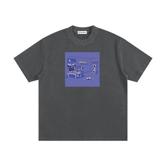 parkenharbor - Heavyweight Frayed Tee - Bedroom (Purple) - TantrumCollectibles.com