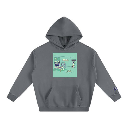 parkenharbor - Oversized Fleece Hoodie - Bedroom (Green) - TantrumCollectibles.com