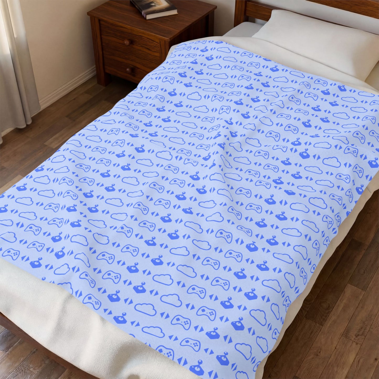 1000 Dreams Fund - Plush Blanket - Icon Pattern (Blue) - TantrumCollectibles.com