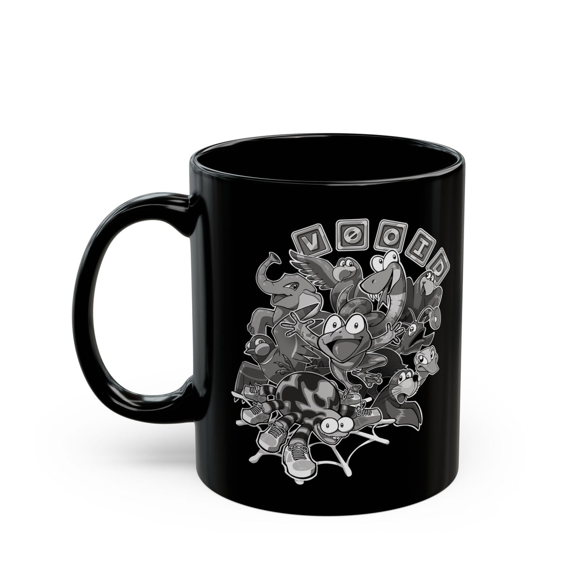 V0oid - Black Mug - Greyscale Animal Friends