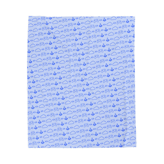 1000 Dreams Fund - Plush Blanket - Icon Pattern (Blue) - TantrumCollectibles.com