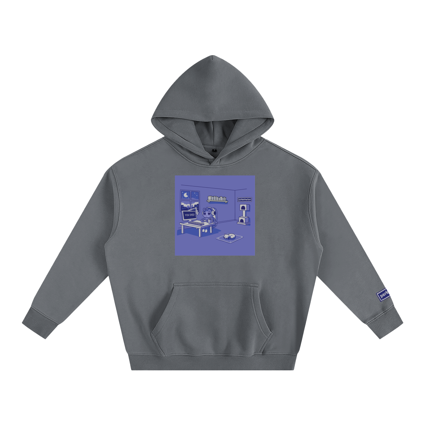 parkenharbor - Oversized Fleece Hoodie - Bedroom (Purple) - TantrumCollectibles.com