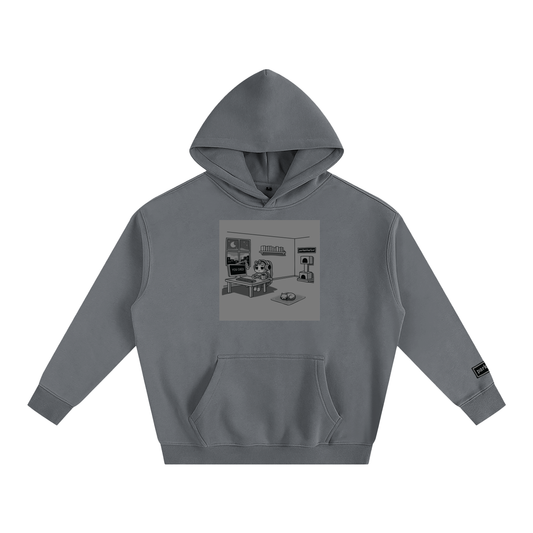 parkenharbor - Oversized Fleece Hoodie - Bedroom (Grey) - TantrumCollectibles.com