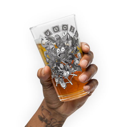 V0oid - Shaker Pint Glass - Greyscale Animal Friends
