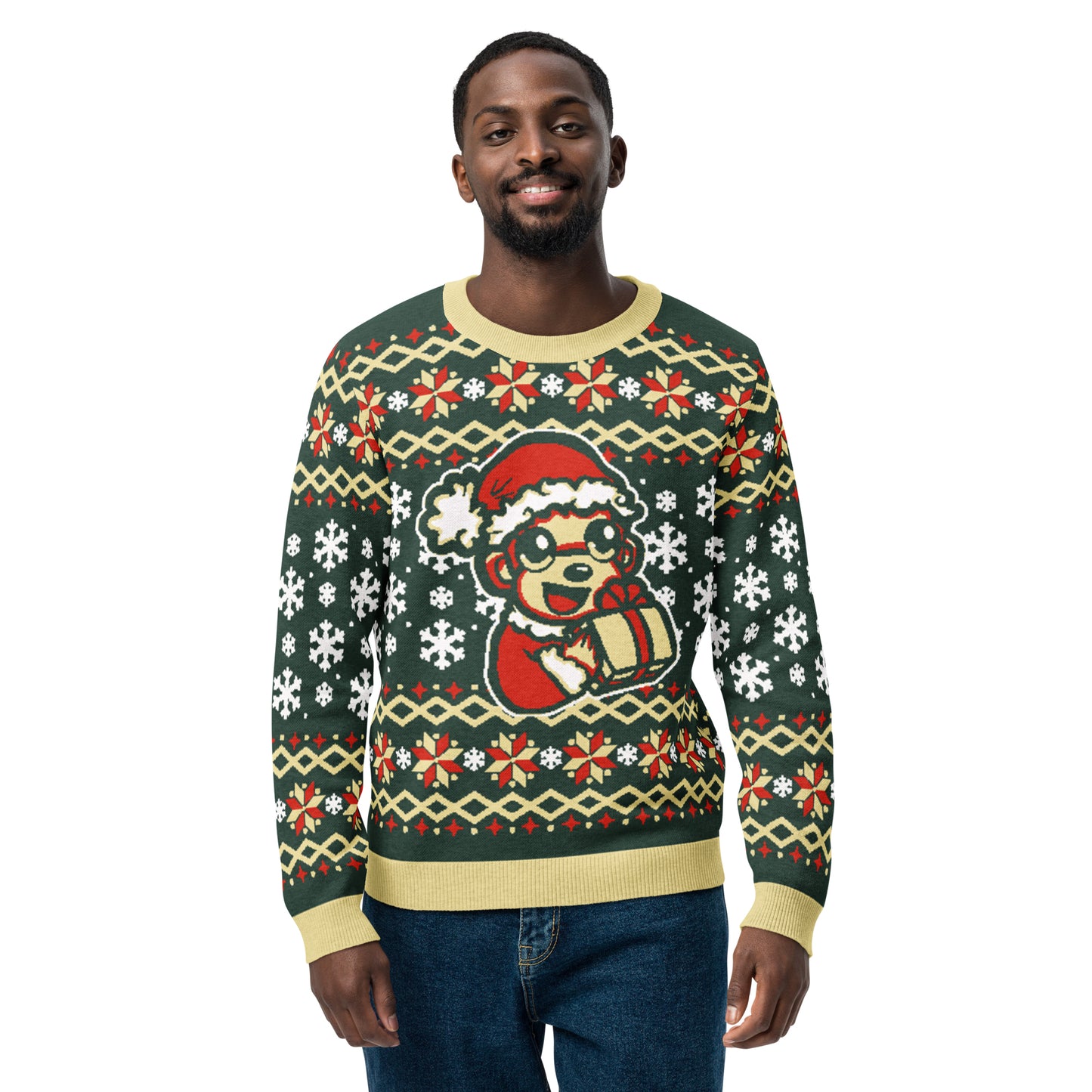 Fcoughlin - Knitted Holiday Sweater - Holiday Present (Green/Red)