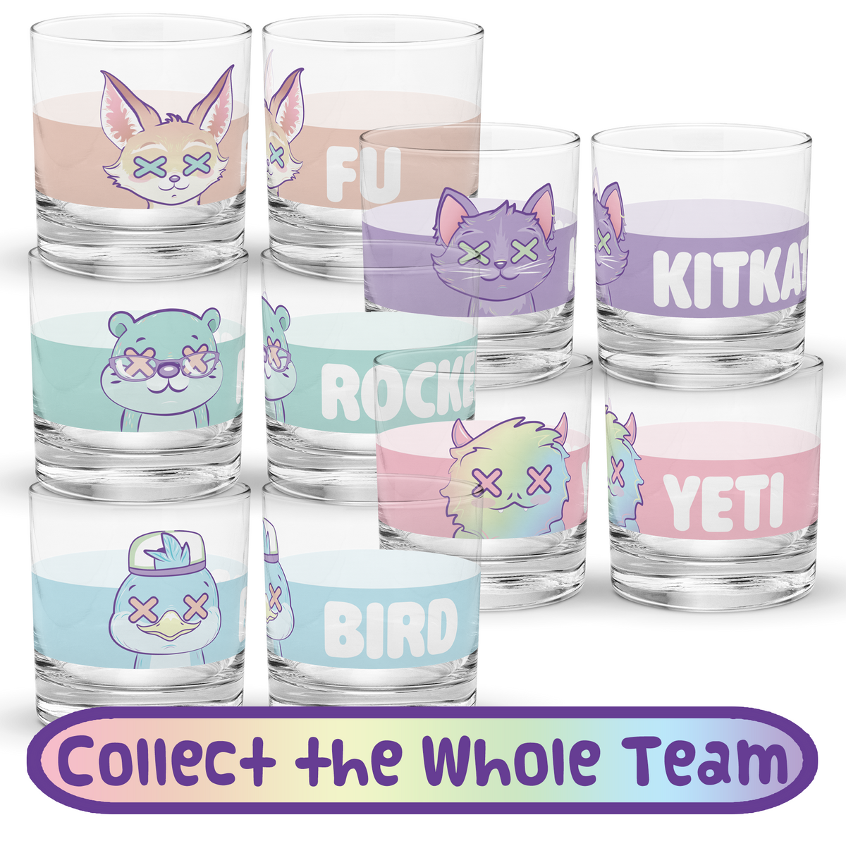ThePastelYeti - Rocks Glass - Team Yeti