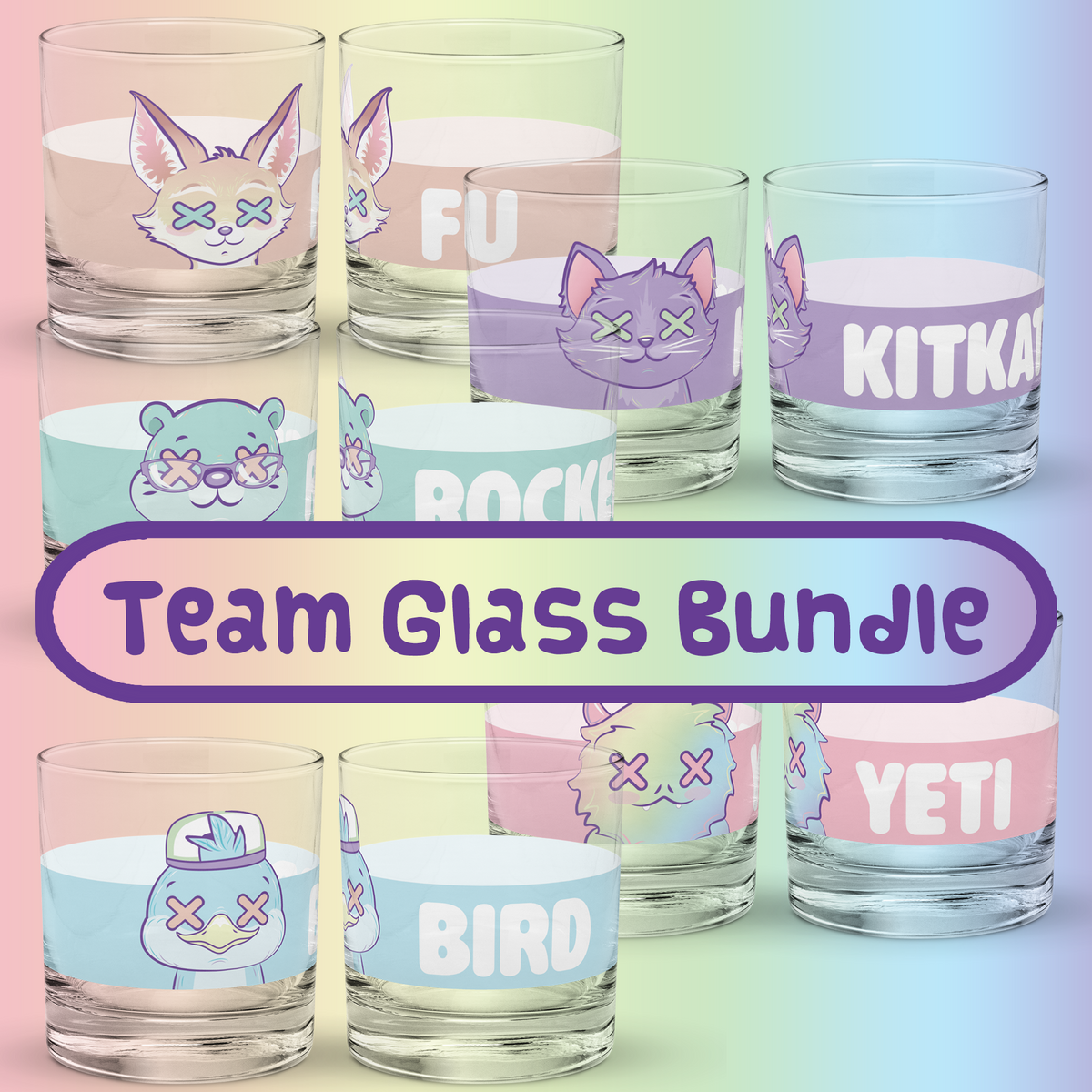 ThePastelYeti - Team Rocks Glass Bundle - TantrumCollectibles.com