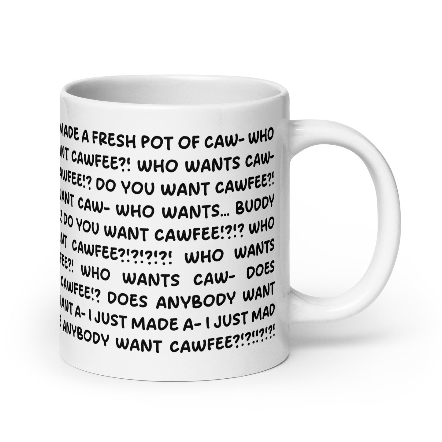 KeiperDontCare - White Mug - CAWFEE (Full Text Version) - TantrumCollectibles.com