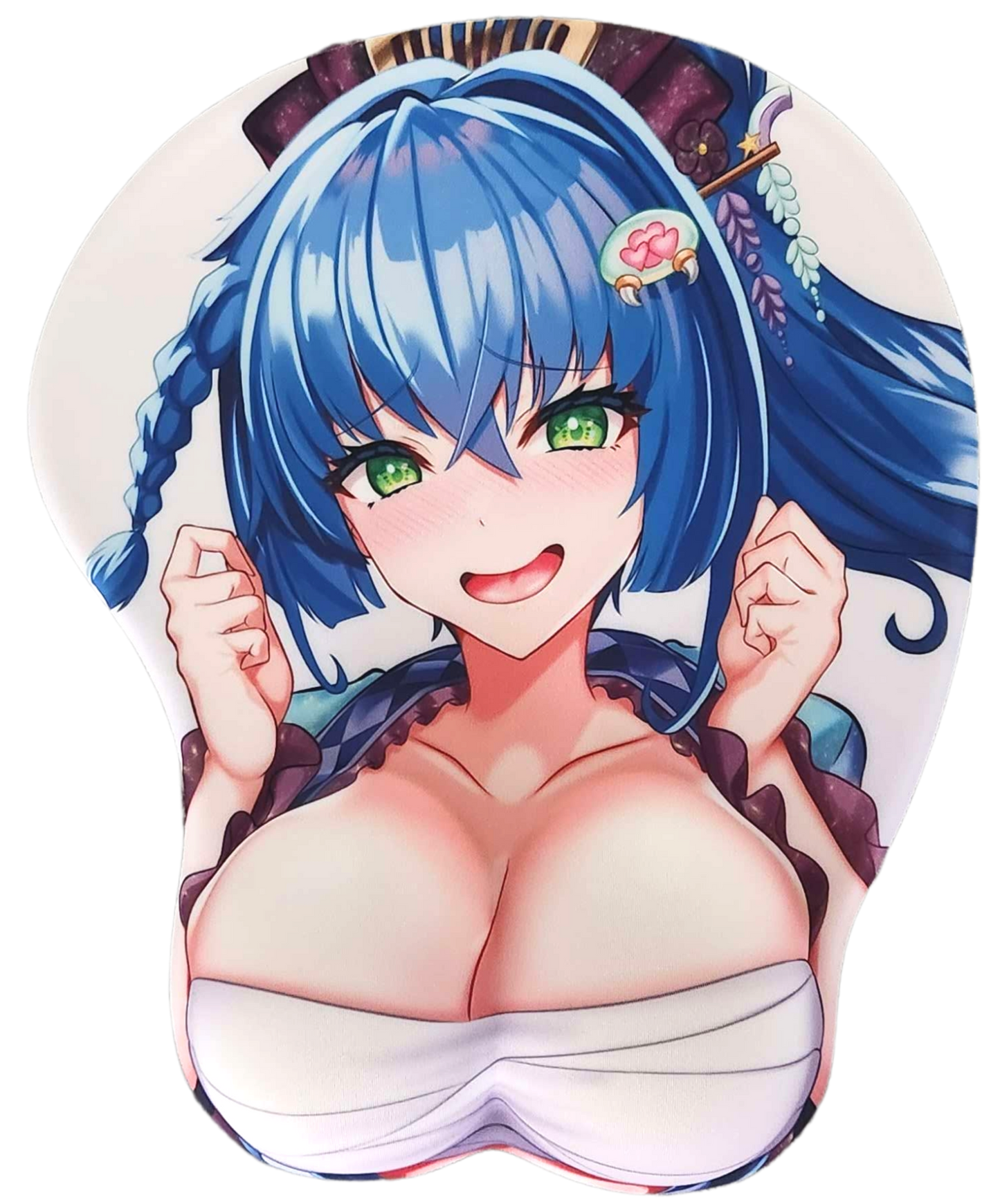 Kiara_TV - 3D Mouse Pad With Wrist Support - Kimono Oppai