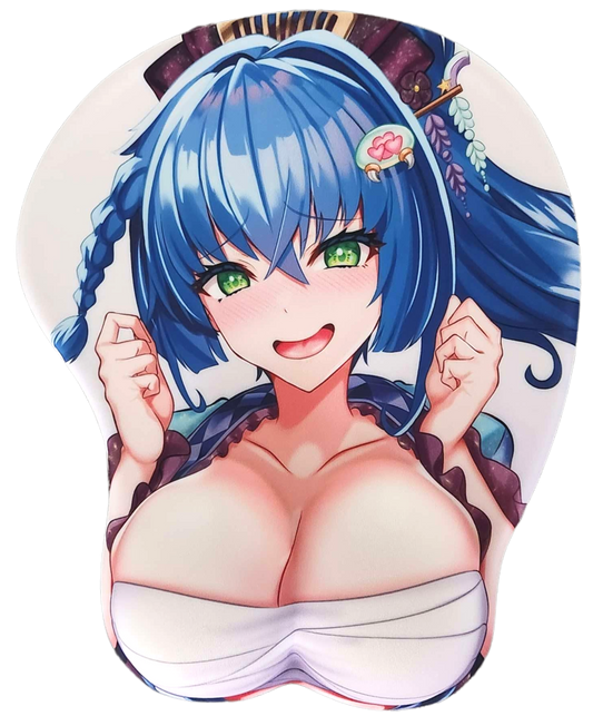 Kiara_TV - 3D Mouse Pad With Wrist Support - Kimono Oppai