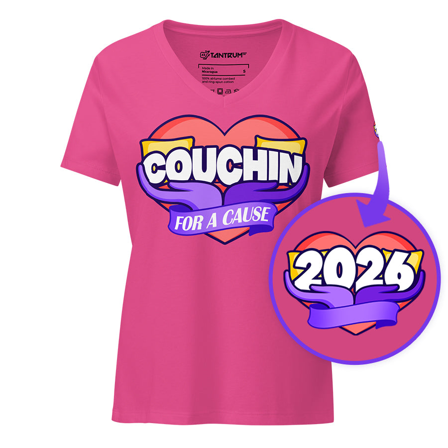 Couchin for a Cause 26' - Women’s V-Neck T-Shirt (With 2026 Logo) - TantrumCollectibles.com