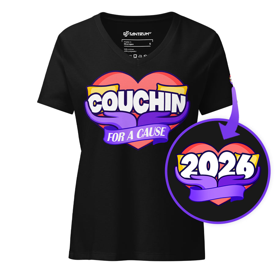 Couchin for a Cause 26' - Women’s V-Neck T-Shirt (With 2026 Logo) - TantrumCollectibles.com