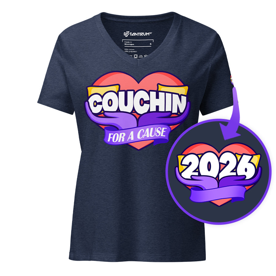 Couchin for a Cause 26' - Women’s V-Neck T-Shirt (With 2026 Logo) - TantrumCollectibles.com