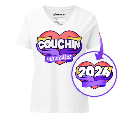 Couchin for a Cause 26' - Women’s V-Neck T-Shirt (With 2026 Logo) - TantrumCollectibles.com