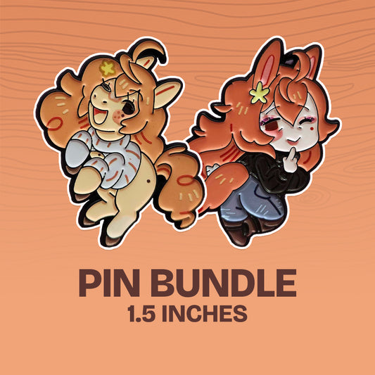 Lucah's Pin Parade - October Enamel Pins - Chibi Lucah & Hoss