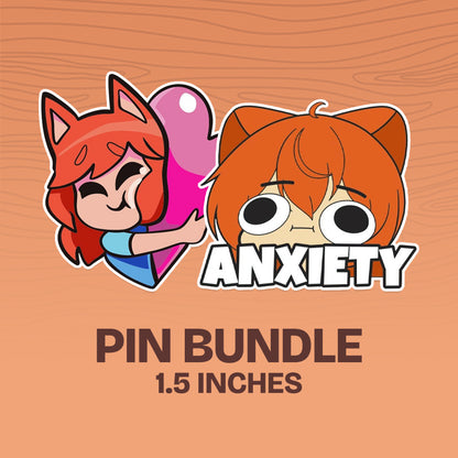 Lucah - Enamel Pins - Googly Eyes, Scoo, Chibi Lucah, Chibi Hoss, Heart, & Anxiety