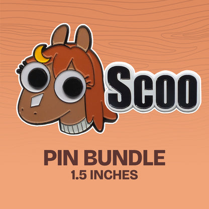 Lucah - Enamel Pins - Googly Eyes, Scoo, Chibi Lucah, Chibi Hoss, Heart, & Anxiety