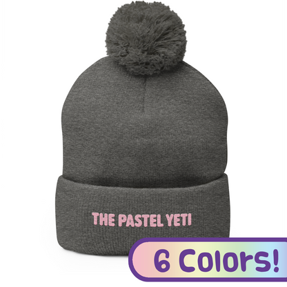 ThePastelYeti - Embroidered Pom-Pom Beanie