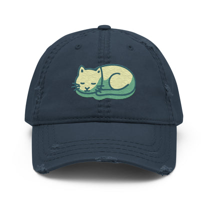 parkenharbor - Distressed Dad Hat - Green Headphones & Cat - TantrumCollectibles.com