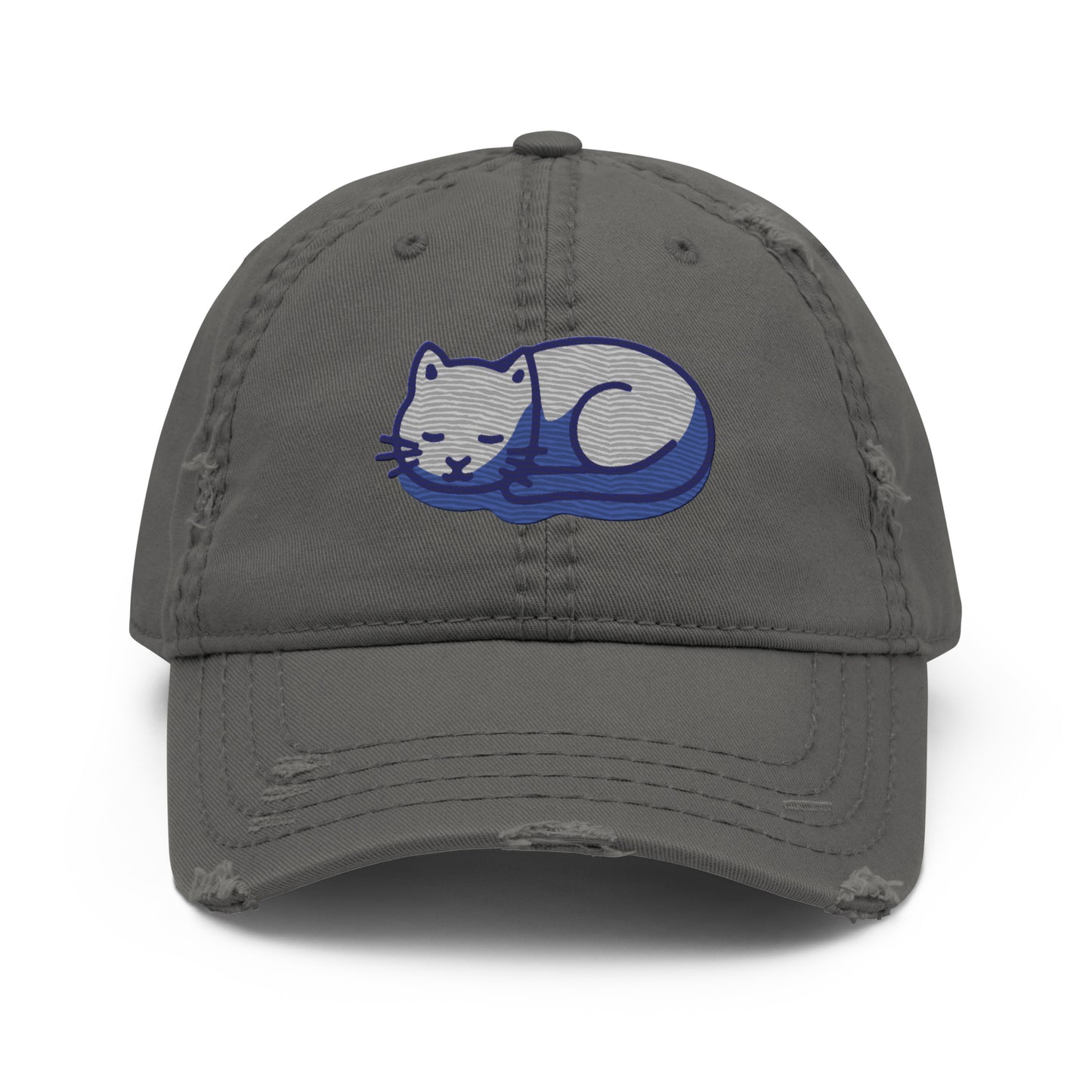 parkenharbor - Distressed Dad Hat - Purple Headphones & Cat - TantrumCollectibles.com