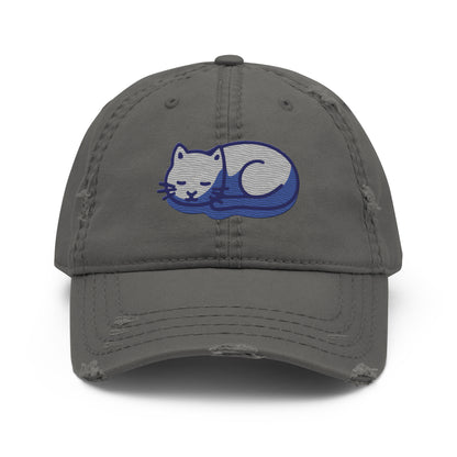 parkenharbor - Distressed Dad Hat - Purple Headphones & Cat - TantrumCollectibles.com