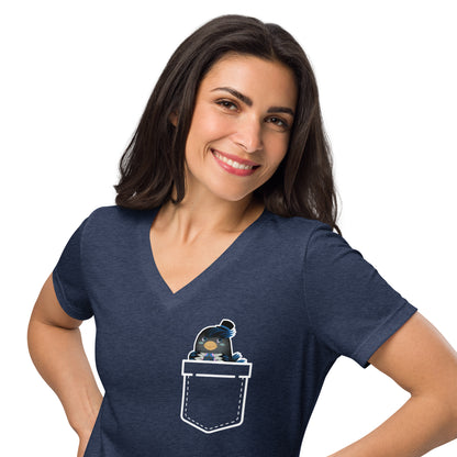 PippyInATopHat - Women's V-Neck T-Shirt - Gothwing