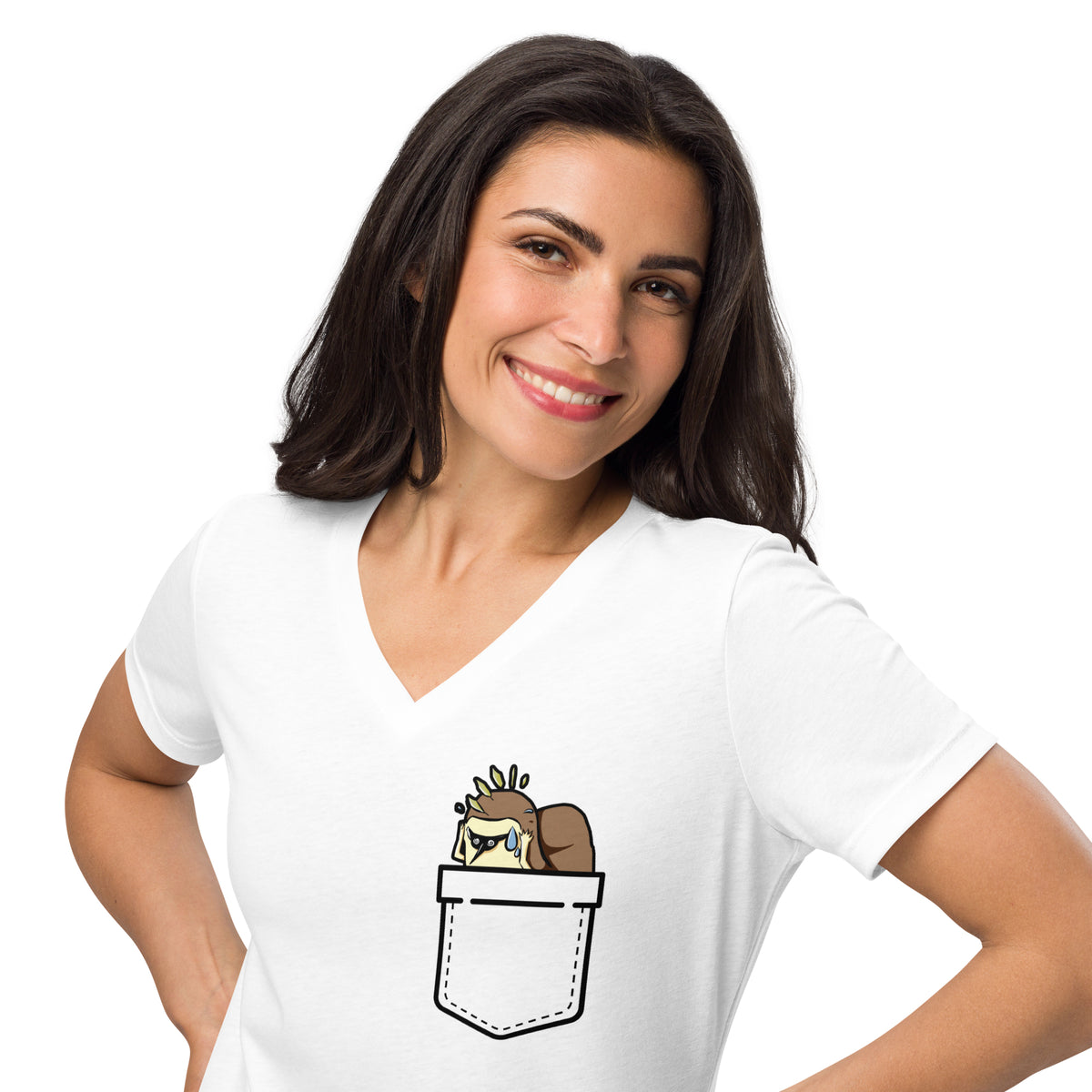PippyInATopHat - Women's V-Neck T-Shirt - Panic